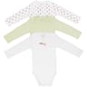 Lot de 3 bodies manches longues bébé BLANC/AMANDE CHERRY 36MOIS