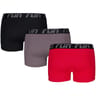 Lot de 3 boxers unis homme 2400 NOIR/GRANIT/ROUGE T3