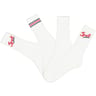 4 paires de mi chaussettes tennis brodées homme influx basic BLANC RAYURES MARINE/ ROUGE T43/46