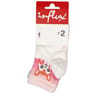 2 paires de socquettes fantaisies fille Influx ROSE CHIEN/BLEU CHAT 31\35