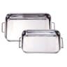 Lot de 2 plats à four inox 25x18cm/35x26cm