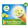 Carrefour extra 6 cônes citron / citron vert 444g