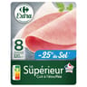 Carrefour extra jambon le supérieur cuit à l'étouffée sel réduit 8 tranches 320g