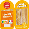 Carrefour bon app2tit mini viennois poulet emmental 130g