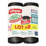 Alfapac sacs poubelle 50l a lien coulissant élastique lot de 2x10 sacs