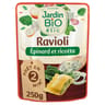 Jardin bio étic ravioli épinards ricotta bio sachet individuel 250g