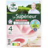 Carrefour extra jambon le supérieur avec couenne x4 160g