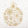 12 serviettes celeste effet textile 40x40cm boule 3d snowflakes or