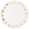 4 sous assiettes 34cm etoiles blanc impression starlight or