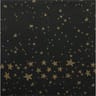 12 serviettes celeste effet textile 40x40 cm chemin étoile or fond noir