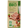 Carrefour bio tablette chocolat au lait noisettes caramélisés bio x2 - 170g