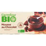 Carrefour bio mousse au chocolat noir 2X70g