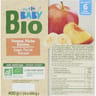 Carrefour baby bio dessert bébé pomme, pêche, banane, dès 6 mois 4x100g