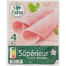 Carrefour extra jambon le superieur cuit à l'etouffée 4 tranches 160g