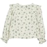 Chemise manches longues fille ECRU/VERT 14 ANS