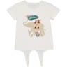 Tee shirt manches courtes noué fille ECRU 14 ANS