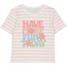 Tee shirt manches courtes fille STRIPE ROSE 14 ANS