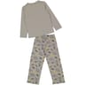 Pyjama long manches longues jersey garçon TAUPE AOP 8 ANS