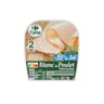 Carrefour extra blanc de poulet réduit en sel 2 tranches 80g