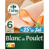 Carrefour extra blanc de poulet réduit en sel 6 tranches 240g