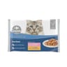 Carrefour expert pâtée pour chat stérilisé en sauce saumon & dinde 4 sachets de 85g