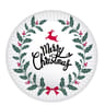 Assiette 23cm merry christmas couronne x6