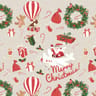 20 serviettes 33x33cm noel dans les airs fond beige