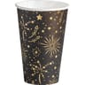 10 gobelets en carton 35cl noir fireworks or brillant