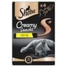 Sheba creamy snacks friandises au poulet pour chat adulte 4x12g