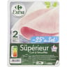 Carrefour extra jambon supérieur sel réduit 2 tranches 80g