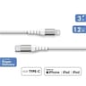 Force power lite câble renforcé usb c/lightning 1,2m 3a FPLICMFI1M2RW