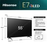 Hisense téléviseur smart tv 4k uhd qled 139cm 55'' 55E7NQ