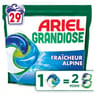 Ariel grandiose pods lessive liquide fraîcheur alpine x 29 capsules
