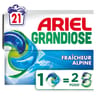 Ariel grandiose pods, lessive liquide en capsules 21 lavages, fraicheu