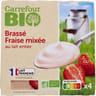 Carrefour bio yaourt brassé fraise mixée 4x125g