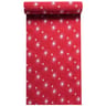 Chemin de table en tissu 28x400cm rouge nuit etincelante blanc