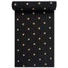 Chemin de table en tissu 28x400cm noir dots or brillant