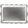 4 plateaux en carton 23x16.5cm forme baroque argent