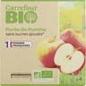 Carrefour bio purée de pomme sans sucre ajoutés 4x100g