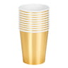 10 gobelets en carton 25cl or brillant
