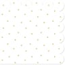 Mesa bella serviettes forme biscuit blanc pois chic or x12