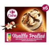 Carrefour Extra glace cône vanille praliné x6 408g
