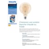Philips ampoule LED connectée globe 120 E27 claire nuances de blanc 60W