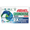 Ariel grandiose pods lessive liquide en capsules fraîcheur alpine x 14 lavages