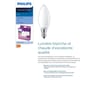 Philips ampoule LED 40W flamme lisse E14 blanc chaud depolie non dimmable