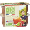 Carrefour bio compote pomme fraise sans sucres ajoutés bio x4 - 400g