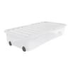 Carrefour Home boîte de rangement dessous de lit 35l avec couvercle et roulettes