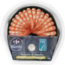 Crevettes semi-décortiquées ASC et mayonnaise CARREFOUR LE MARCHE la barquette de 130g