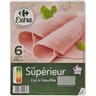 Carrefour extra jambon cuit à l'étouffée 6 tranches 240g
