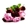 Bouquet de 8 roses 40 cm bouton de 3.8 cm + 3 pivoines